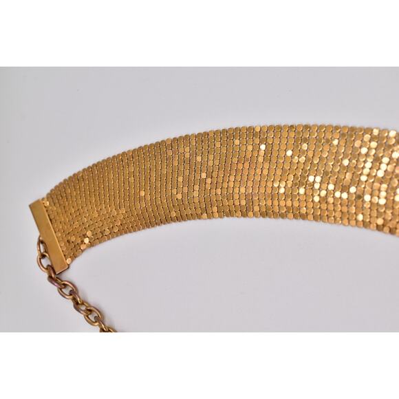 Vintage Chainmail Mesh Belt Gold Tone Chain Chunky Metallic Thick 31"-41" 1980s - Picture 6 of 12